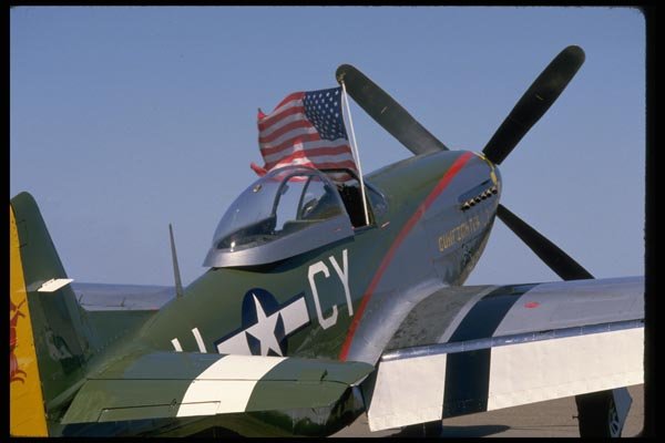 003000 P51 Mustang, Rear View A4 Photo Print