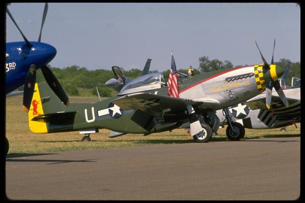 003001 P51 Mustang, Side View A4 Photo Print
