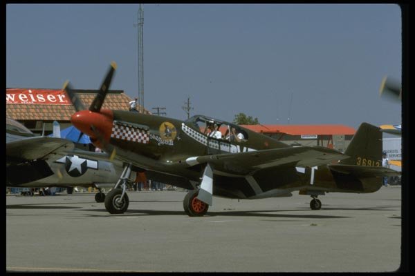 003005 Green P51 Mustang, Left Side A4 Photo Print