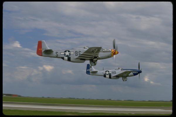 003006 Two P51 Mustangs Flying By A4 Photo Print