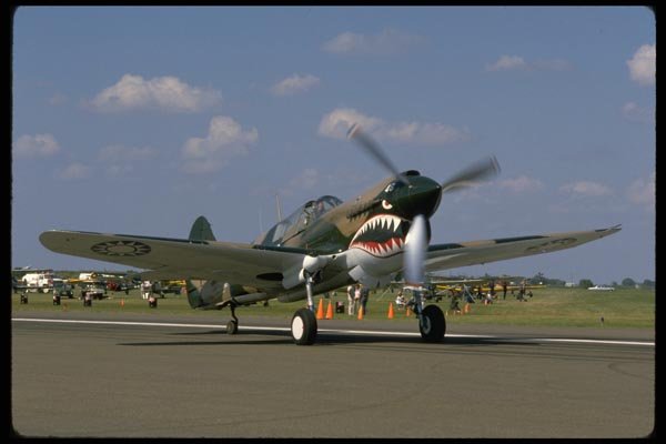 003011 P40 Curtis With Fierce Face, Taxiing A4 Photo Print