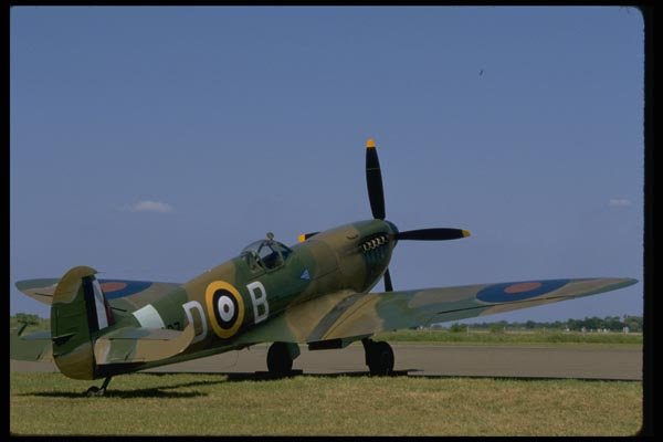 003013 British Spitfire, Rear Quarter View A4 Photo Print