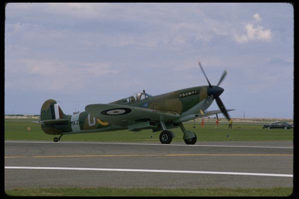 003014 British Spitfire On Airfield A4 Photo Print
