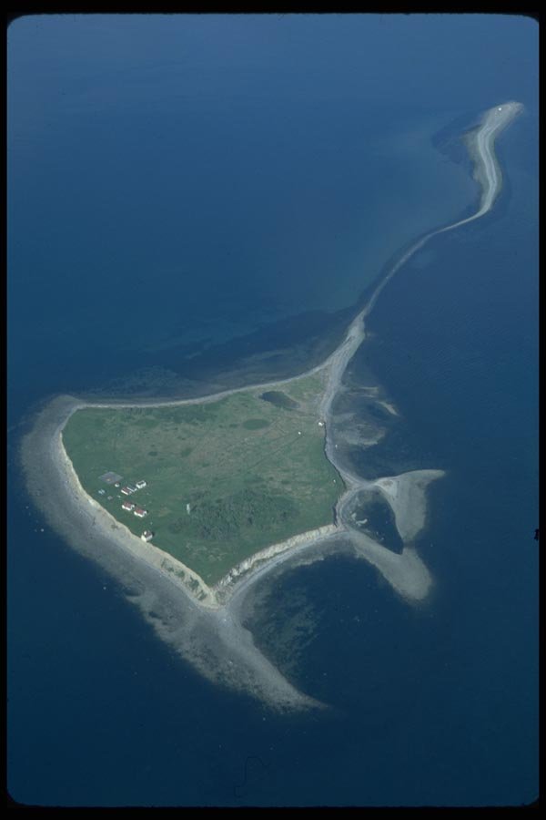 005002 Aerial View Of Flat Island A4 Photo Print