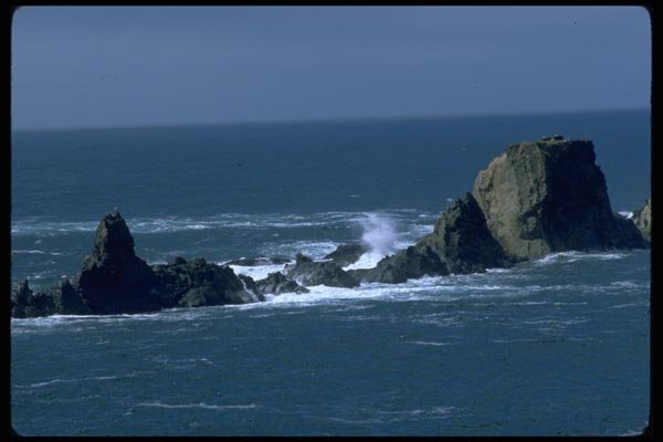 005011 Lines Of Rocks In Sea A4 Photo Print