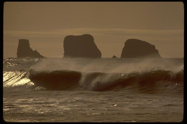 005017 Stack Rocks Over Breaking Surf A4 Photo Print