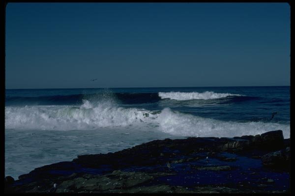005040 Waves Near Rocky Edge A4 Photo Print