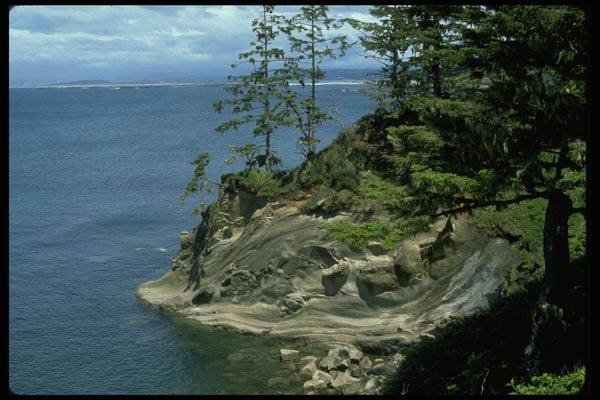 005044 Sea Sculptured Rocky Shore A4 Photo Print
