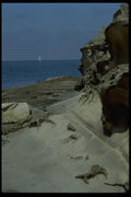 005045 Sailboat From Textured Rock A4 Photo Print