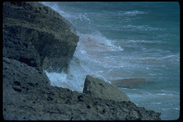 005051 Waves Crashing On Rocks A4 Photo Print