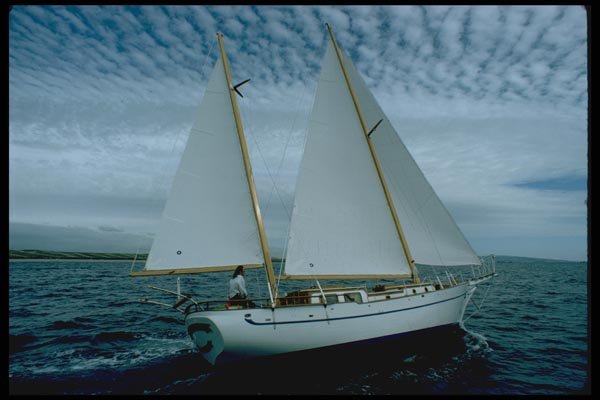 007034 Starboard Of Ketch Under Mackerel Sky A4 Photo Print