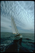007036 Ketch Aft With Mackerel Sky A4 Photo Print