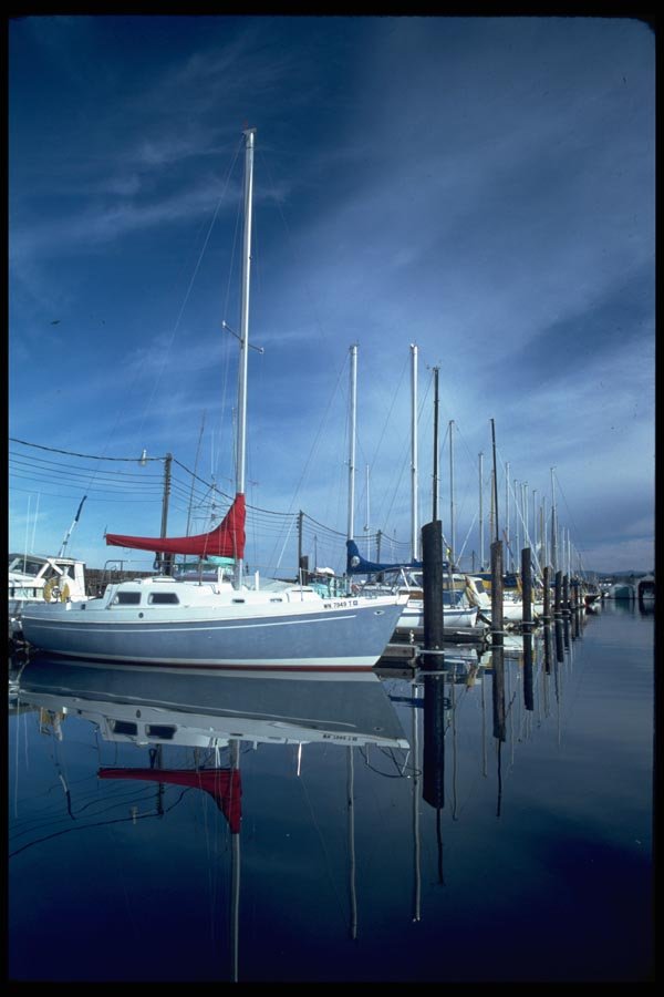 007039 Sailboats In Row A4 Photo Print