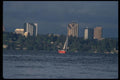 007044 Red Sloop Under Sail A4 Photo Print