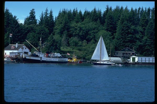 007053 Ketch At Canadian Port A4 Photo Print