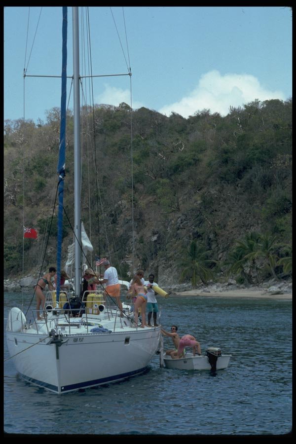 007057 Loading Scuba Tanks On Sailboat A4 Photo Print
