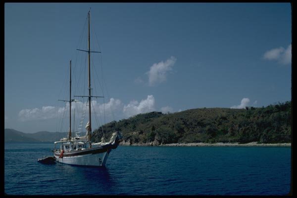 007059 Ketch At Anchor A4 Photo Print
