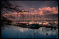 007067 Pink Clouds Over Reflected Marina A4 Photo Print