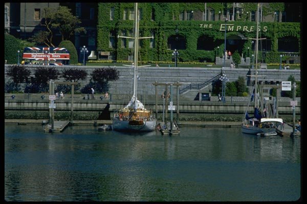 007073 Docked At Empress Hotel A4 Photo Print