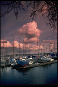 007088 Pink Clouds Over Marina A4 Photo Print
