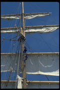 007091 Crew Climbing Tall Ship Mast A4 Photo Print