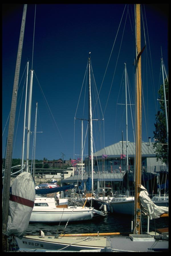 007096 Waterfront And Sloops A4 Photo Print
