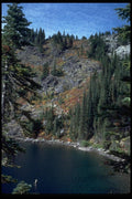 009090 Mountain Lake And Hillside A4 Photo Print