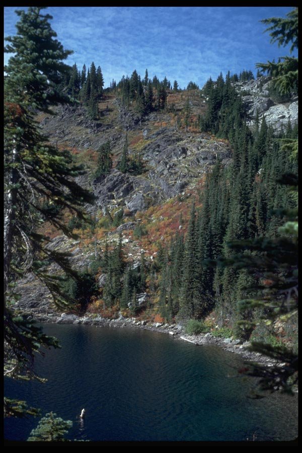 009090 Mountain Lake And Hillside A4 Photo Print