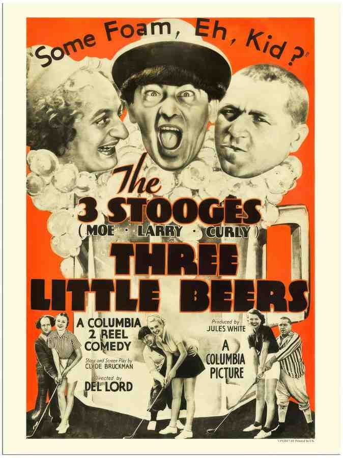 01 3 stooges three little beers 2 Vintage Advert A4 Photo Print