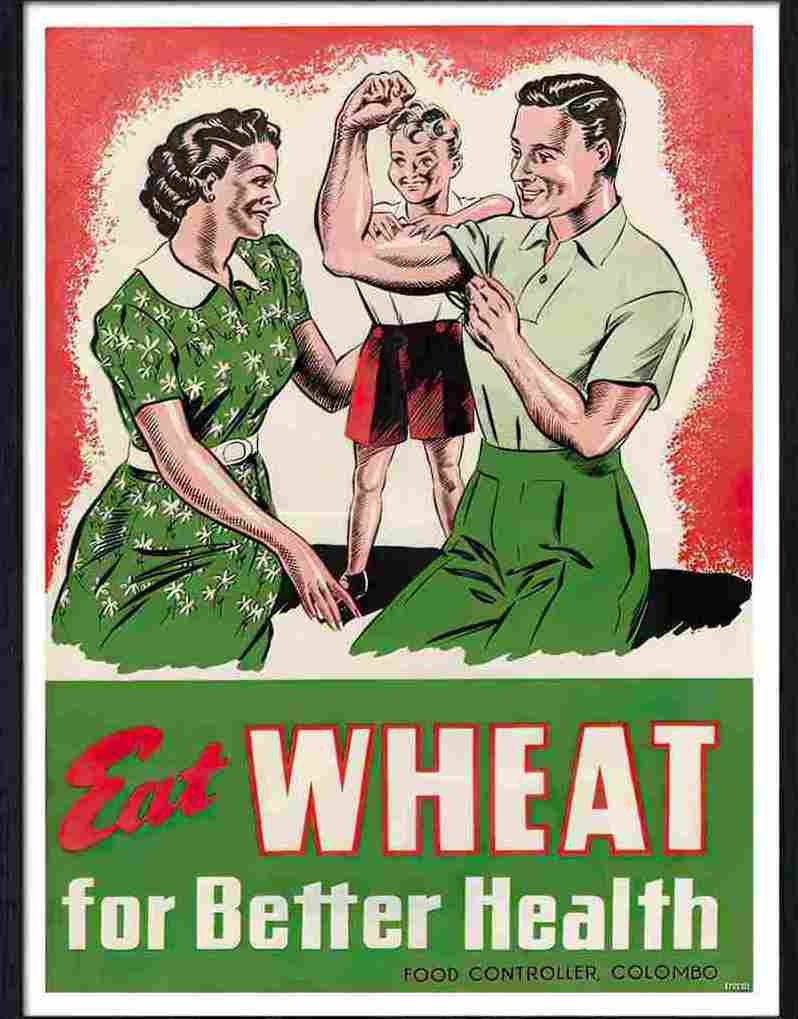 01 eat wheat for health 1940s Advert A4 Photo Print