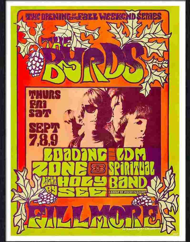 01 the byrds psychedelic concert poster 1967 Advert A4 Photo Print