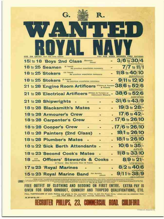 01 wanted royal navy 2 Vintage Advert A4 Photo Print