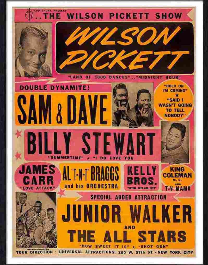 01 wilson pickett sam and dave junior walker soul r n b concert poster Advert A4 Photo Print