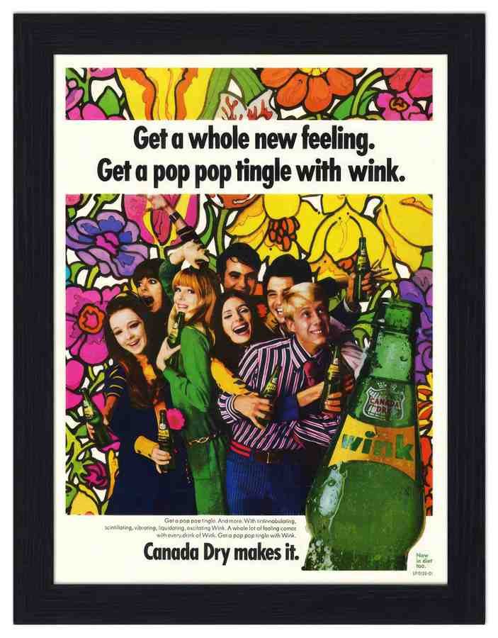 01 wink pop drink 1968 2 Vintage Advert A4 Photo Print