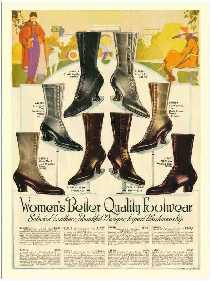 01 womens better quality footwear shoes boots 1919 2 Vintage Advert A4 Photo Print