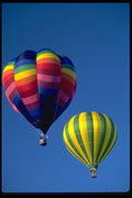 010034 Hot Air Balloons, Yellow Green And Multi A4 Photo Print