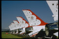 010041 Thunderbird F 16s, Tails, On Ground A4 Photo Print