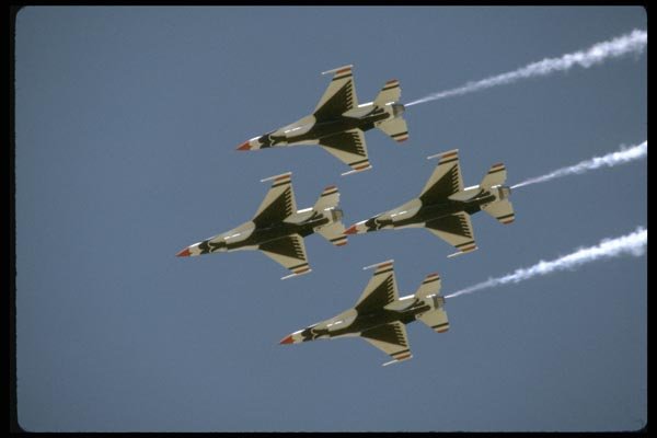010046 Thunderbirds Flying Close, From Below A4 Photo Print
