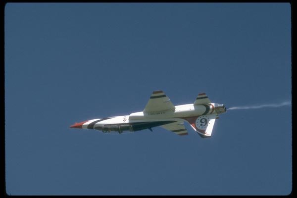 010053 Thunderbird T 38 Jet Upside Down A4 Photo Print