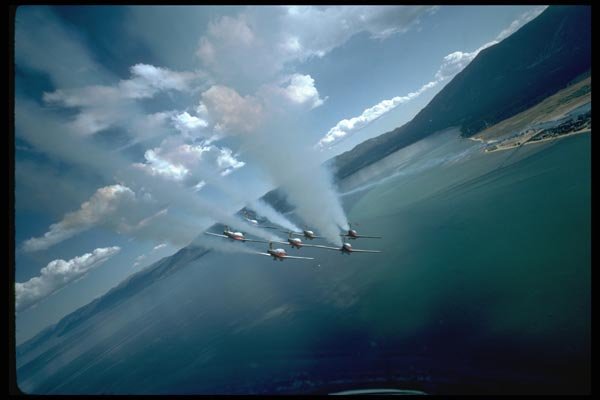 010063 Snowbirds, View From Air, Behind Smoke A4 Photo Print