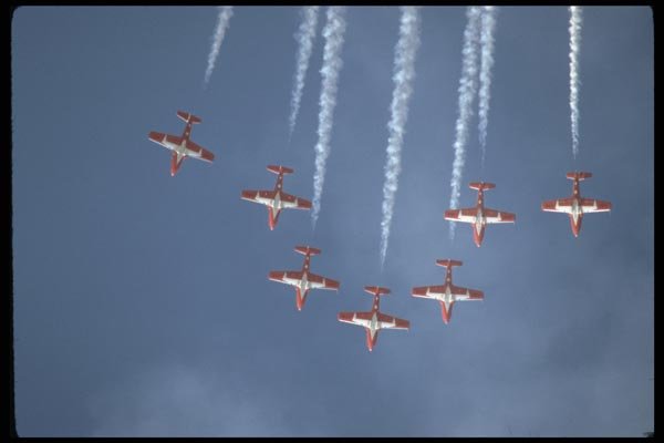 010071 Seven Snowbirds Diving, Smoke Trailing A4 Photo Print
