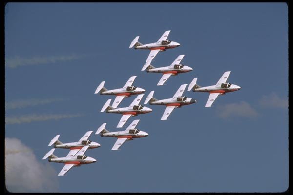 010073 Nine Snowbirds In Close Formation A4 Photo Print