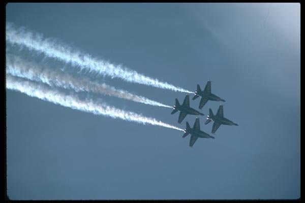 010075 Four Blue Angels In Diamond Formation A4 Photo Print