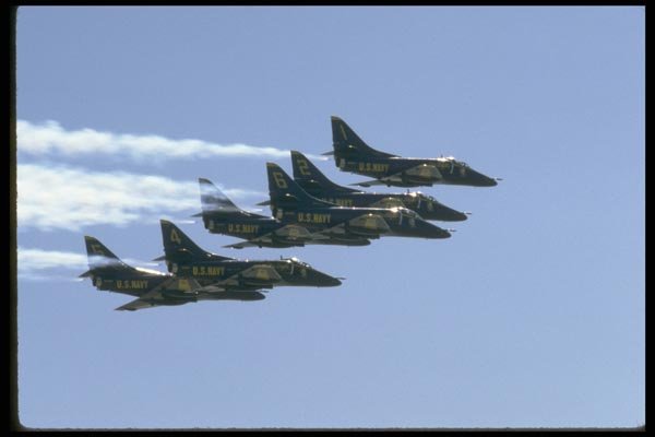 010080 Six Blue Angel A 4s Flying A4 Photo Print