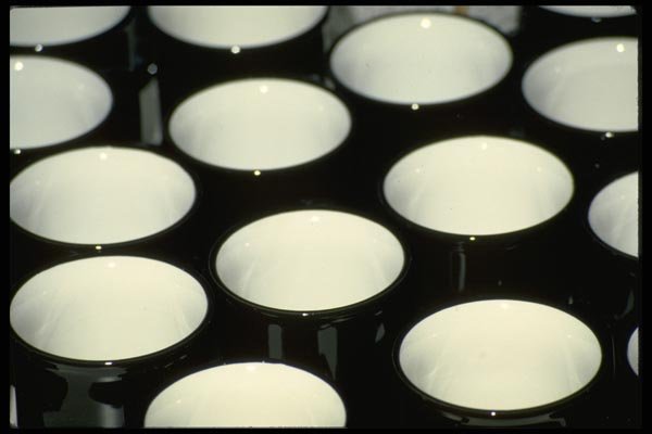 011097 Black And White Coffee Mug Rims A4 Photo Print