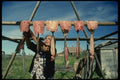014026 Hareskin Native Woman Dries Whitefish A4 Photo Print