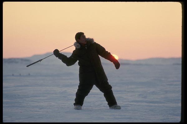 014060 Native Hunter With Harpoon A4 Photo Print