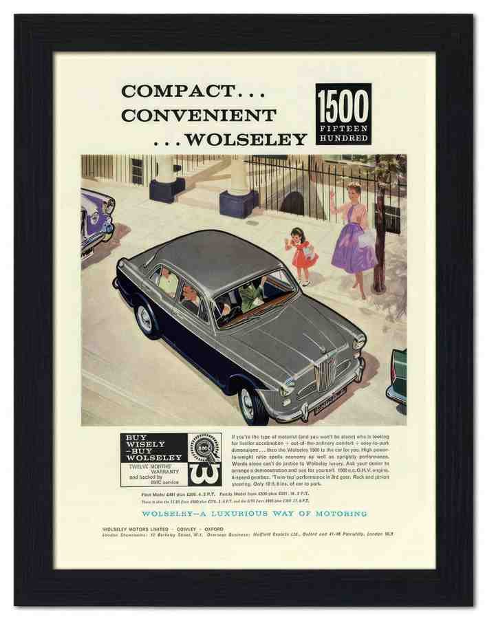 015 wolseley 1500 car 1960s 2 Vintage Advert A4 Photo Print