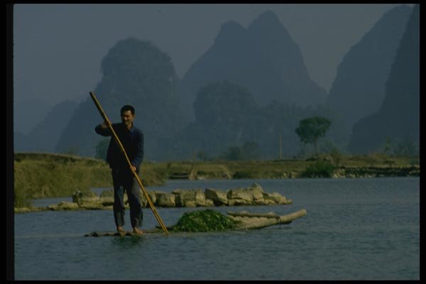 015053 Farming Seaweed, Yangshou, Southeast China A4 Photo Print
