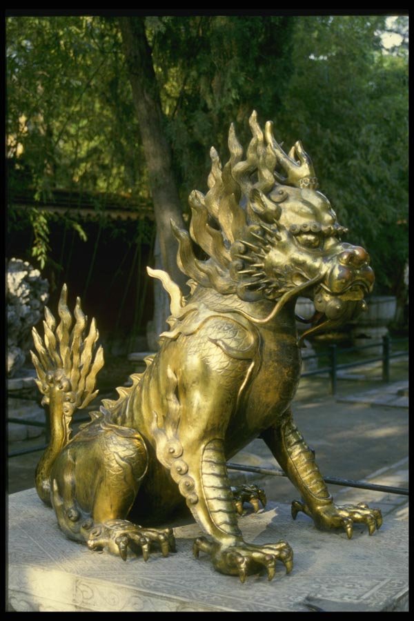 015075 Temple Guardian Figure, Forbidden City, Beijing A4 Photo Print